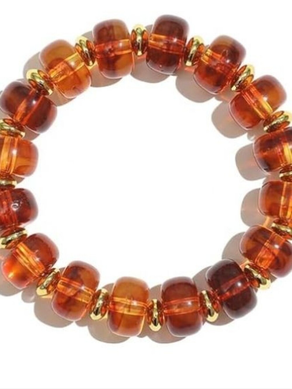 Statement Elastic Boho Resin  Bracelet, Amber